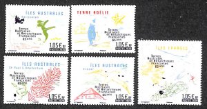 French Antarctic Territory 2020, 65 years TAAF 5v, MNH