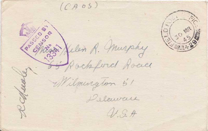 Great Britain Soldier's Free Mail 1945 Field Post Office, 429 Sur Mer Rouen, ...