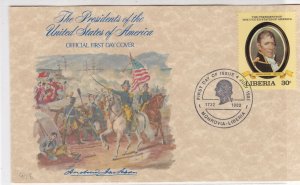 Liberia 1982 A. Jackson President of the United States FDC Stamp Cover Ref 37534