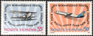 Ukraine #167-168  MNH - Airplanes Airmail Flight (1993)