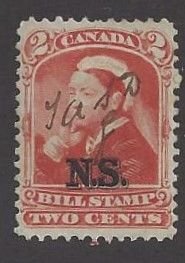 Canada, Nova Scotia #NSB3 used, Federal Bill Stamp, Queen Victoria, issued 1868