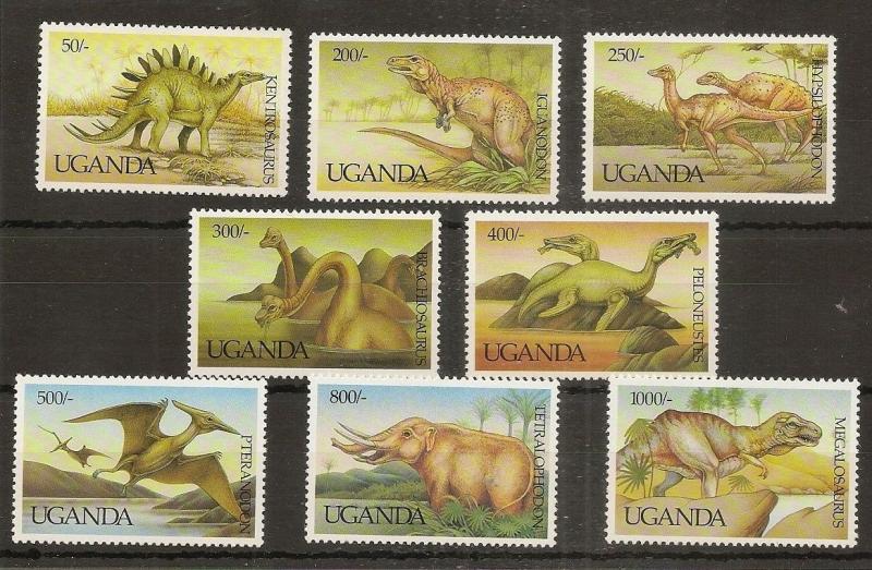 Uganda QEII Dinosaurs MNH