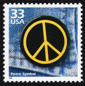 US 3188m MNH VF 33 Cent  Peace Symbol Celebrate the Century 1960s