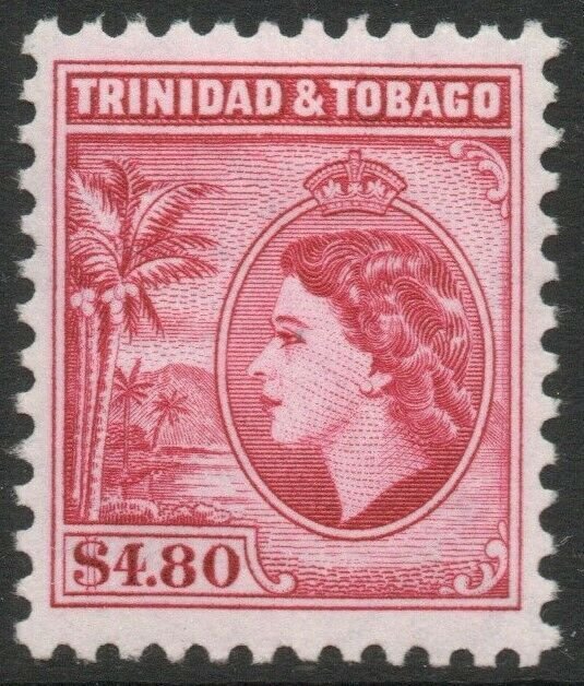 TRINIDAD & TOBAGO-1955 $4.80 Cerise Perf 11½ Sg 278a MOUNTED MINT V46212