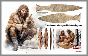 DJIBOUTI 2023 MNH IMPERF. Prehistoric Humans S/S #412b