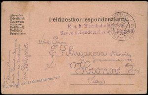 Austria WWI Serbia Belgrad Railway Army Train Eisenbahn Feldpost G67326