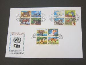 United Nations (NY,Vienna,Geneva) 1997 Sc 221a,305a,707a FDC