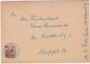 Germany 1949 Berlin Overprint Berlin Cancel Stamps Cover Ref 24076