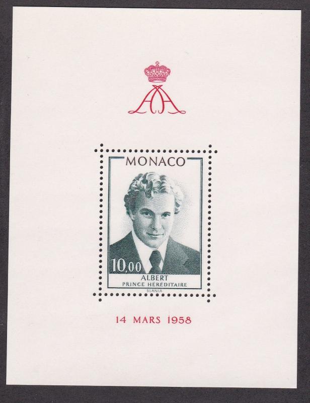 Monaco # 1168, Prince Albert, Souvenir Sheet, NH, 1/2 Cat.