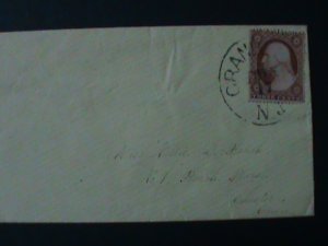 ​UNITED STATES-1851-SC#10-TAPE I WASHINGTON COVER- FANCY CANCEL-VF173 YEARS OLD