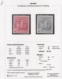 885 2 cent Whistler Stamp mint OG NH EGRADED XF 90 XXF