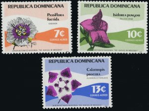 Dominican Republic #C293-C295 Flowers Airmail Postage Latin America 1979 Mint NH