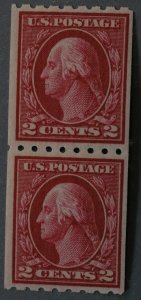 United States #411 Two Cent Washington Coil Pair MNH