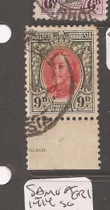 Southern Rhodesia SG 21b partial imprint VFU (8cao)