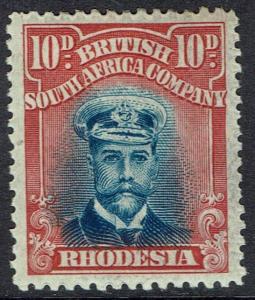 RHODESIA 1913 KGV ADMIRAL 10D DIE III PERF 14 