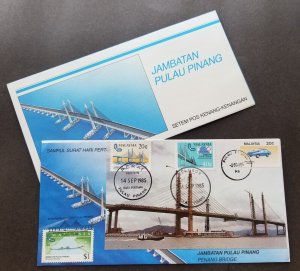 *FREE SHIP Malaysia Opening Of Penang Bridge 1985 (FDC *concordance PMK *rare