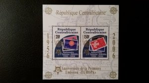 50th anniversary of EUROPA stamps - Central African Republic complete 6xBl **MNH