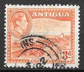 Antigua 1938 3 pence King George VI used
