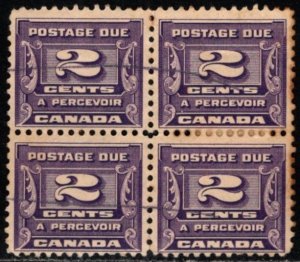 1934 Canada Scott #- J12 2 Cent Postage Due Block/4 Used