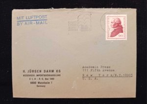 C) 1974, GERMANY, AIR MAIL, ENVELOPE SENT TO THE UNITED STATES