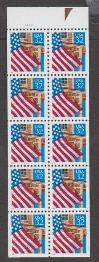 U.S. Scott #2916a American Flag Stamps - Mint NH Booklet Pane