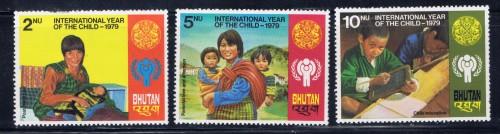 Bhutan 289-91 NH 1949 Intl Year of the Child 