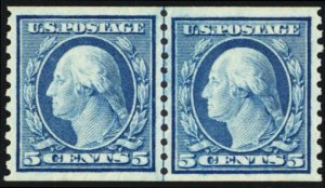 496, Mint NH XF/Superb 5¢ Line Pair - PSE Graded 95 * Stuart Katz