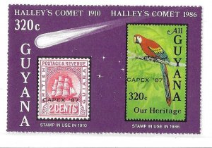 Guyana 1987 Capex 87 Overprinted Stamp and Parrot Sc 1822c MNH C13