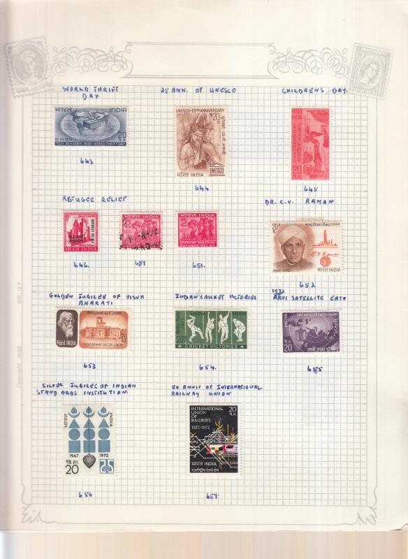 INDIA  VALUES/ SETS FROM 1971 TO 1972 MOUNTED MINT