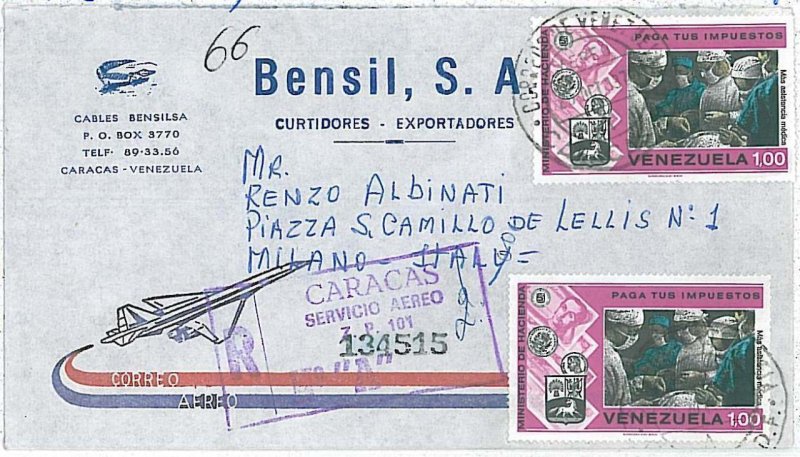 27385 - POSTAL HISTORY VENEZUELA : AIRMAIL COVER to ITALY - MEDICINE