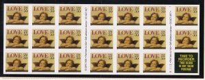 1995 Love Cherub Sc 2960a MNH BOOKLET pane of 20 plate number B2222-1