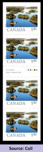 Canada 3434 Far & Wide Thousand Islands $1.40 gutter coil strip 4 MNH 2024