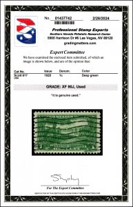 Scott 617 - 1 Cent Lexington - Concord - Used - PSE Cert Grade 90 SCV - $60.00