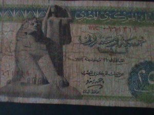 EGYPT-CENTRAL BANK OF EGYPT $25 PIASTRES-CIRCULATED-F-57 YEARS OLD-ANTIQUE