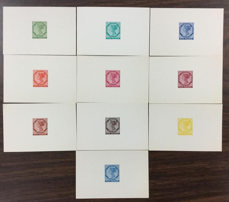 PRINCE EDWARD ISLAND Canada Reprint Die Proofs, 6p, 10 colors, wlCOA letter