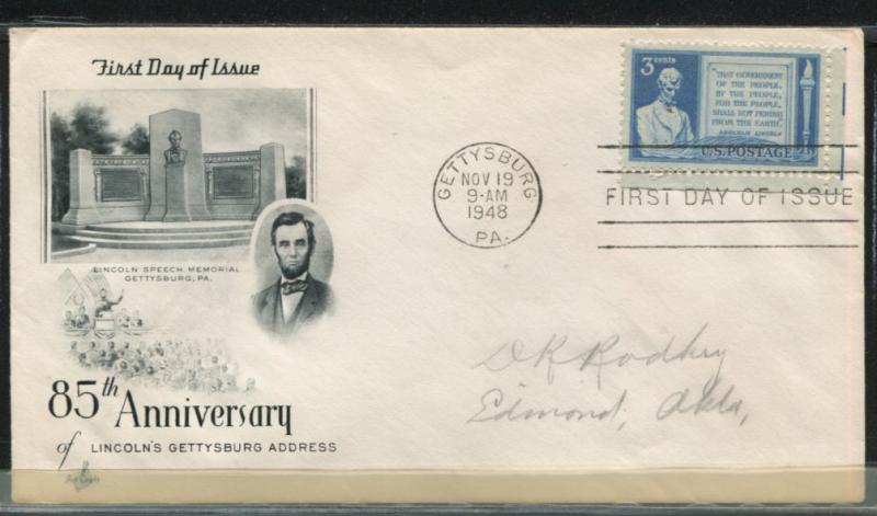 978-11 Art Craft 85th Anniv of the Gettysburg Address
