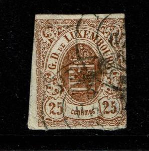 Luxembourg SC# 8, Used, Side thins - S4037
