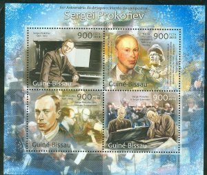 GUINEA BISSAU 2013 60th MEMORIAL ANNIVERSARY SERGEI PROKOFIEV   SHEET