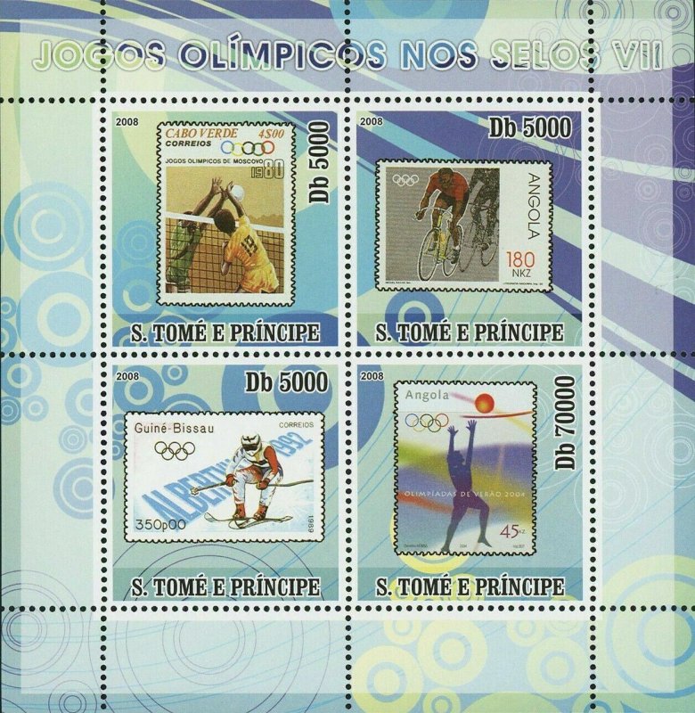 Olympic Games on Stamps Cabo Verde Angola Volleyball S/S MNH #3484-3487 