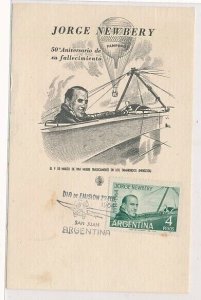 D029967 Famous People Jorge Newbery Maximum Card Argentina 1964