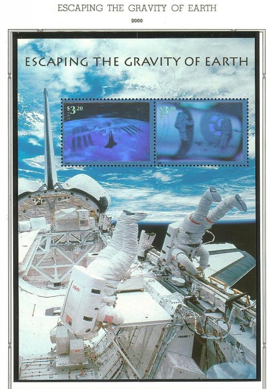 US Scott # 3411  / $3.20 Escaping the Gravity of Earth  Sheet of 2 MNH