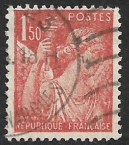 FRANCE 1939-44 1.50fr Henna Brown Iris with Torch Issue Sc 383 VFU