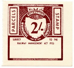 (I.B) Australia - Tasmania Railways : Parcels Stamp 2/-