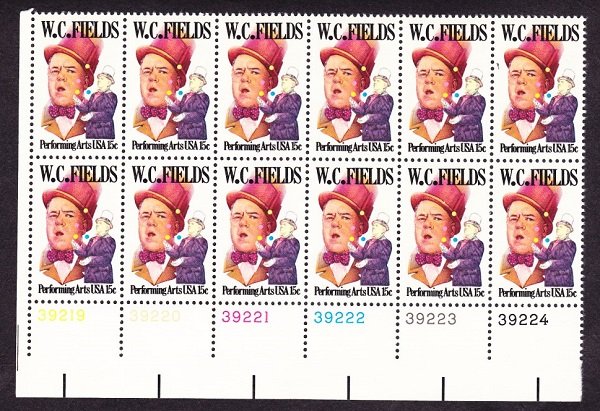 1803 W.C. Fields MNH Plate Block LL