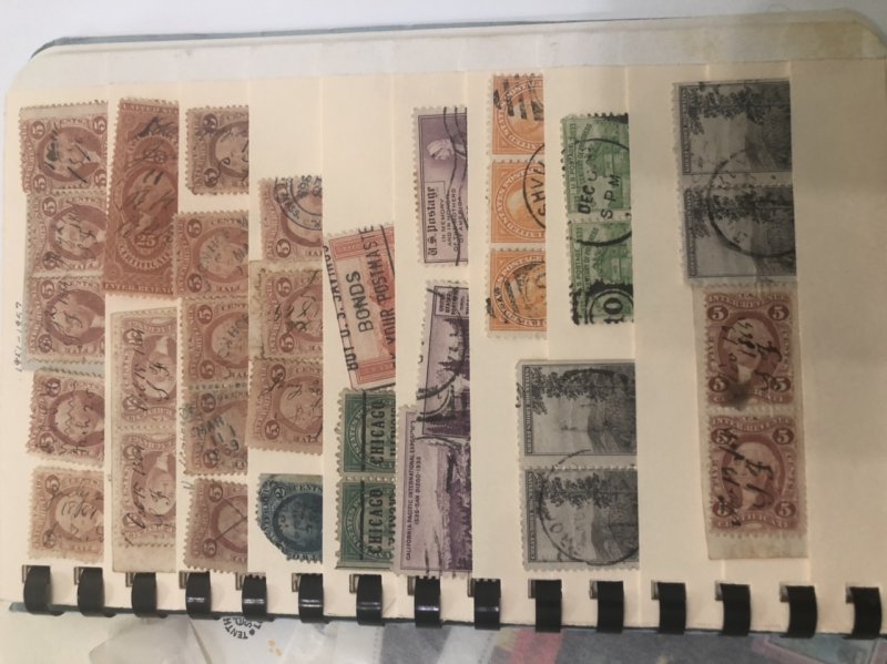 2 Stamp Stock Books Full Of Old U.S Has Some Revenue + Other Countries