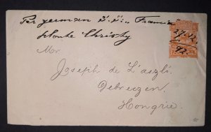 1892 Dominican Republic Monte Cristy to Debregen Hungary Manuscript Cancel