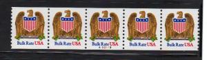 #2602 MNH strip/5 #A22113 10c Eagle & Shield 1991-93 Issue 