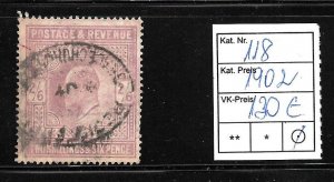 (H-03) GREAT BRITAIN CLASSIC STAMPS #118 1902 CV 130€  USED