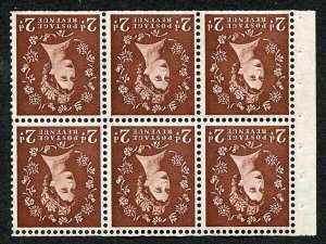 SB77a 2d Red-Brown Wmk Edward Inverted Booklet Pane of 6 U/M