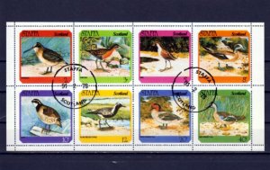 Staffa Scotland Local. 1978 issue. Water Birds sheet of 8. Canceled. ^